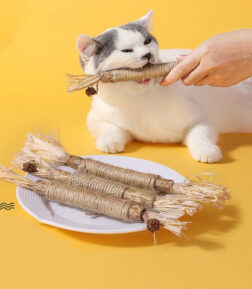 Silvervine Chew Stick Polygonum Kitty Raffia Grass Cat Toy