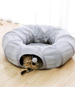 Interactive Collapsible Cat Tunnel Bed