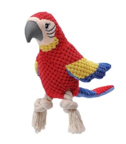 Durable Plush Parrot Dog Toy - Squeaky & Bite-Resistant Fun