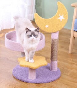 Three-Layer Cat Climbing Tower with Scratching Post & Jumping Platform