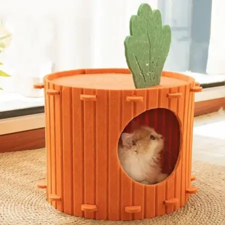 Cozy Carrot Cat Den & Burrowing House