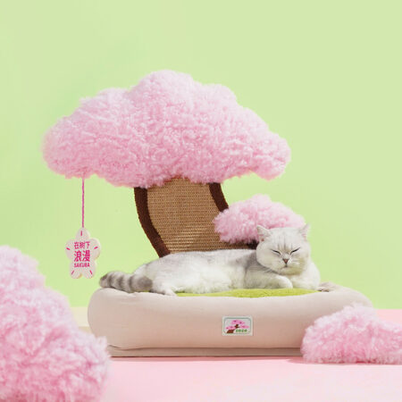 Cherry Blossom Cat Scratching Bed