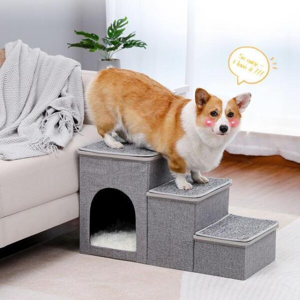 Foldable 2-in-1 Pet Steps and Bed